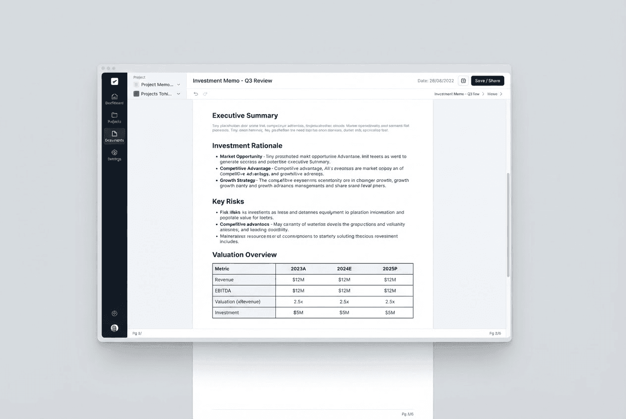 Investment Memo Generator